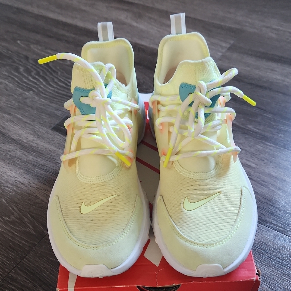 Nike Kids React Presto - Yellow with Blue and Orange Accents